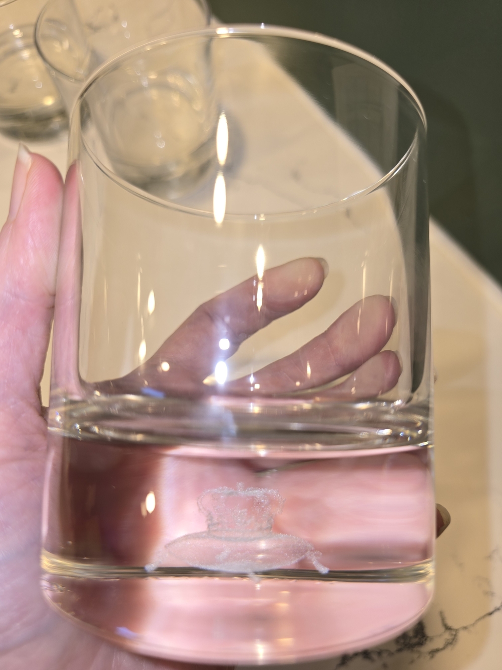 4 Crown Royal 3D Etched Emblem Glassware. Rocks Glasses. Beautiful Bar Glasses.